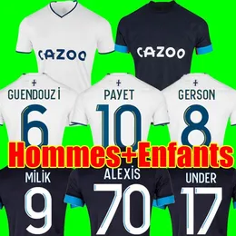 22 23 Alexis Olympique de Marseilles Soccer Jersey Payet 2022 2023 om Gerson Milik Guendouzi Away Maillot de Foot Kamara 축구 셔츠 남성 아이들 키트 세트