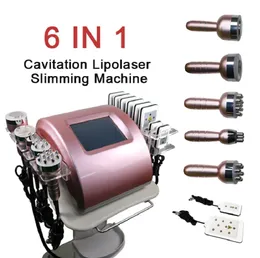 Bärbar Slim Equipment 6in1 RF -utrustning Ultraljud multifunktionell kavitationsmaskin 40K Cavitation Vakuum Radiofrekvens LIPO LASER SLAMNING MASKINER