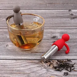Stock Tea Infuser Sitter Ball Stal nierdzewna Extra drobna herbata Postrzegana herbata do filiżanki kubek silikonowy uchwyt 0913