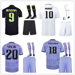 BENZEMA Men football kit 2022 2023 soccer jersey shorts socks VINI JR CAMAVINGA TCHOUAMENI ALABA HAZARD MODRIC