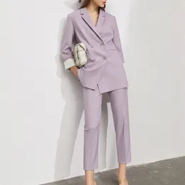 Женские брюки с двумя частями амии минимализм офисной леди Женщина Блейзер Куртка с высокой талией, продаваемые отдельно женские брюки, 12160022 220913