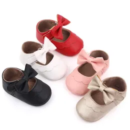 0-18M Baby First Walkers Girl Princess Dress Shoes Soft Sole Bow Knot Mary Jane Flats Anti-Slip Newborn Gifts Infant Toddler Girls Shoes