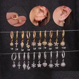Dangle Chandelier 1Piece Heart Crown Moon Star Piercing Dangle Earrings For Women Jewelry Circle Starfish Cubic Zircon Dhseller2010 Dhr3V