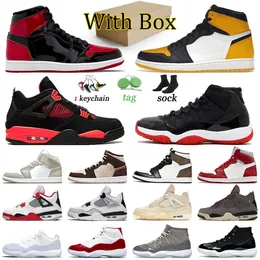 Designer Original OG 1 4 11 Jumpman Basketball Shoes Stealth Women Violet Ore 4s Military Black College Grey 1s Sneakers Yellow Toe Sports 11s Cool Grey Low 7210 Men Tra