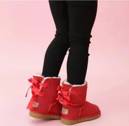 Barn snöstövlar vinter barn skor för flickor stövlar laarzen meisjes kinder laarze chaussures fille hiver baby flicka bailey 2 bågar snö stövlar