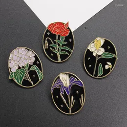 Broszki oryginalny projekt rośliny Iris Flower Yu Meimei Enamel Drop Bról Brooch Brooth Pin Pin Kobiet biżuteria hurtowa