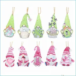 Outras festa festiva suprimentos diamante pintura de diamante Keychain Diy acrílico decorativo saco de artesanato pingente Pingente de Festa de Natal da Festa de Natal Dro Dh8pg