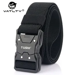 Cintos Vatlty unissex elástico hard aloy liberação rápida fivela dura alongamento nylon masculino de trabalho tático militar 220913