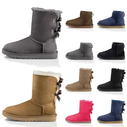 Avustralyalılar ayak bileği botları üst moda lüks tasarımcı ayakkabılar boot gri haki haki kestane gri pembe avustralyalar kürk deri kar kış patikleri