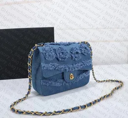 Designer Woman Bag Denim SS Cf Classic Crossbody bag fashion diagonal cross 1112 Original hardware chain 2022