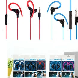 3.5mm Sport Earphones Headphones In Ear Sf-878 Noise Cancelling Running Earphone with Mic Earhook Wired Stereo Earbuds for iPhone Samsung Smartphones