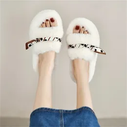 Slippers Summer Fluffy Eckcoon Murs Shoes Real Flip Flop Flat Furry Slides Outdoor Sandal