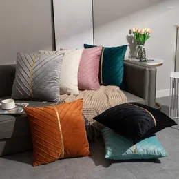 Oreiller taie d'oreiller décorative canapé housse de lit décor à la maison salon rayure velours ligne symétrique 45cm
