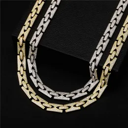 10mm 18inch/22inch Bling Chains Gold Color Micro Setting CZ Stone Chain Necklace Bracelet for Men Punk Jewelry Heavy Chains
