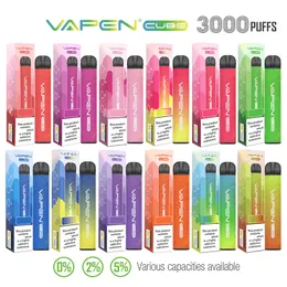 Autentiska VAPEN CUBE 3000Puffs Vape Pen Device för engångsbruk Elektroniska e cigaretter Kit 8ML Kapacitet 1000mAh Batteri förfyllda barer Vaporiezer Pure Taste Vapor Kit