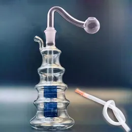 St￤ll in mini Glass Bong Water Pipes Recycler Dab Rig Inline Bircage Filter Hand Hookah tjock Pyrex Ice Catcher Beaker Bongs med 10 mm oljebr￤nnare r￶r och slang