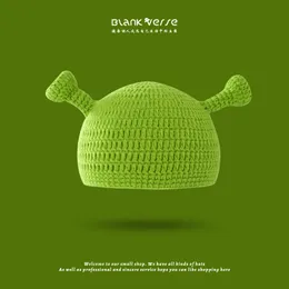 Ebeveyn-Çocuk Çocuk Yaratıcı Green Green Sevimli Canavar Shrek Karikatür Sıcak Soğuk Şapka Kadın Kış
