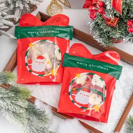 Christmas Candy Cookies Stand Up Ziplock Bag Gift Bags Foil Resealable Treat Bags for Party Favor Kids Presents Decor Package Supplies MJ0802