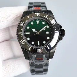 Luxury Men's Watch Green Magic Carbon Black Gradering Blue All Black 44mm Rostfritt stål Montre de Luxe hela automatisk maskin