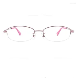 Montature per occhiali da sole Memory Lega di titanio Montatura per occhiali Ladies Super Tough Trend Half Rim Occhiali da vista Simple Literary Fashion Miopia Eyewear