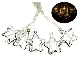 Strings Metal 3D Star Wedding Decorative Lamps Party Holiday Lighting 10 Meter Home Decoration 10/20/40/80 Fairy Lights IY310231