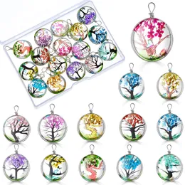 Colares Pingente L Flores Secas Encantos Para Fazer Jóias Transparente Árvore Resina Grânulos Cores Misturadas Lacework Flor Charme Yydhhome Amvhm