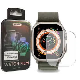 2.5D Clear Tempered Glass Screen Protector för Apple Watch IWatch Ultra 49mm Glass med detaljhandelspaket