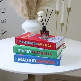 Dekoratif nesneler figürinler tatil tarzı dekorasyon kitapları ev modern oturma odası dekorasyon simülasyon kitapları moda livre lüks model kitaplar 220914