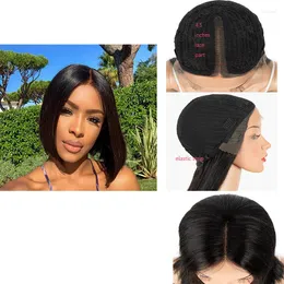 Bob Wig HD Lace Front Human Hair Peruki Brazylijskie krótkie wstępnie wysunięte naturalny kolor czołowy