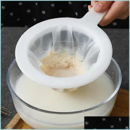Colanders Strainers 100/200/400 Mesh Kitchen Tra-Fine Strainer Nylon Filter Spoon Suitable For Soy Milk Coffee Yogurt Drop Delivery Dhuk3