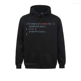 Herrtröjor män tröjor hungrig kodare tröja för män ren bomullsevintage hoodie programmering programmer pizza apa kod