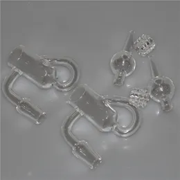 Accessori per fumatori Banger al quarzo con parte superiore piatta Diamond Knot Loop Banger al quarzo Chiodo 10mm 14mm 18mm Maschio Femmina Con tappo a bolle di vetro per carpa per tubo dell'acqua