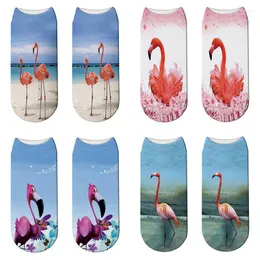 Women Socks & Hosiery 1 Pair Cotton Flamingo 3D Printed Cartoon Christmas Women's Low Cut Ankle Hawaii Fashion