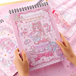 Quaderni A4 Libro da disegno letterario vuoto Libro da disegno per bambini Graffiti Notebook Carta da disegno per ragazze Kawaii Princess Drawing Notepad 220914