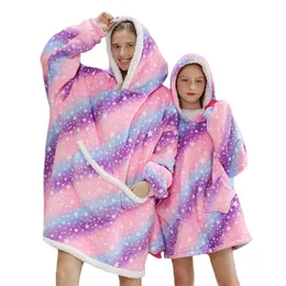 Familjsmatchande kläder Family Hoodie överdimensionerade hemkläder fleece varm sherpa filt tjocka flickor sömnkläder om du behöver två tröja, beställ två 220914