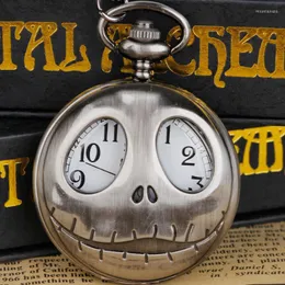 Pocket Watches Steampunk Skull Hollow Carved Quartz Watch Exquisite And Unique Necklace Costume Pendant