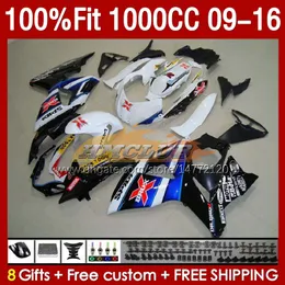 Blue X White Injection Mold Fairings for Suzuki GSXR 1000 CC GSXR-1000 K9 151NO.11 GSXR1000 2009 2010 2010 2012 2013 2014 2015 2016 1000cc 09 10 11 12 13 14 15 16 FAIRING