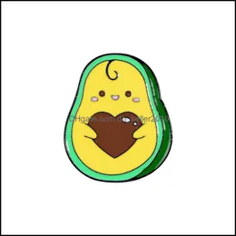 Pins Brooches Avocado Holding Heart Enamel Pin Denim Clothing Brooch Backpack Lapel Button Badge Cartoon Jewelry 6118 Q2 Drop Deliver Dhn1L