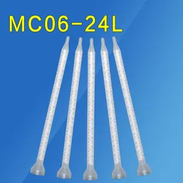 100pcs MC06-24L EPOSSE Miscelazione Ugello AB GLUE RESINA MIXER 1to1 Mixer statico per due pistole per colla componente