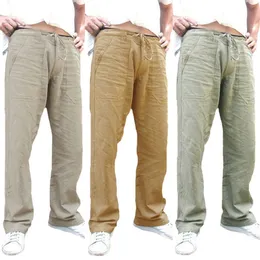 Men's Pants Cotton Linen Trousers for Men Wide Leg Pant Breathable Summer Pants Fitness Clothing Men's Workwear Male Jogging Bottoms 220914