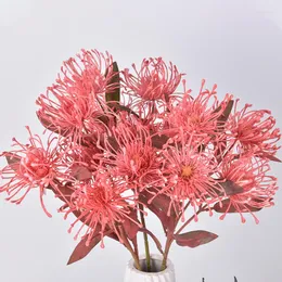 Dekoracyjne kwiaty 3 głowy Tufted Chrysanthemum Branch Daisy Flower Artificial Silk Party Wedding Dekoracja Dekoracja domu Flores