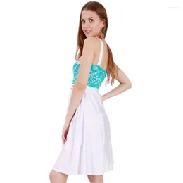 Casual Dresses Chiffon Sleeveless Halter Pärlad midja blomma flickor klänning prinsessan tävling bröllop brudtärna födelsedagsfest