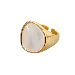 Cluster Ringe Mode Geometrische Natürliche Muschel Stapelband 18 Karat vergoldetes Metall Für Frauen Mädchen Trendy Schmuck Geschenk