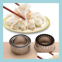 ベーキングペストリーツール3PCS/セットステンレス鋼のMTIFUNCTION DUMPLING MAKER FORMラッパープレッサー金型調理ペストリーカッターキッチンもDHGY3