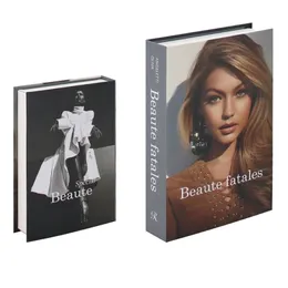 تماثيل الأشياء الزخرفية Faux Livres Tuxe Coffee Table People Portrait كتب مزيفة للديكور محاكاة كتب Prop Livre Luxe 220914