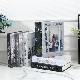 Decorative Objects Figurines Home Style Fake Books for Decoration Aesthetic Storage Box Coffee Table Prop Ornaments 220914