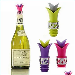 Barverktyg matklass Sile Lily Wine Bottle Stoppers Cap Plug Drablable Pourer Anti Spill Tools Kitchen Bar Tool Drop Delivery 2021 Hem Dhhif