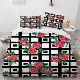 Zestawy pościeli Evich Polyester Wysoka jakość poduszki i kołdra kwadratowej kraty w bieżącym sezonie Multi Size Textile