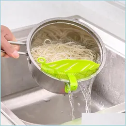 Altri utensili da cucina Forma di foglia Durevole Pratico Plastica Cucina Fagioli di riso Piselli Lavaggio Setaccio Lavaggio Strumento di pulizia Gadget Clip Filtro Dhsox