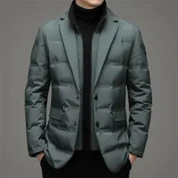 Mens Down Parkas Top Grade Man Down Jacket Llegada Hombres Business Casual Classic Suit Collar 90% Gery Duck Down Coat Keep Warm parkas 220914